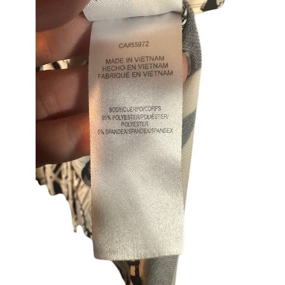 Laundry by Design Black White Abstract Wrap Style Belted Dress Women Sz M - Picture 7 of 9